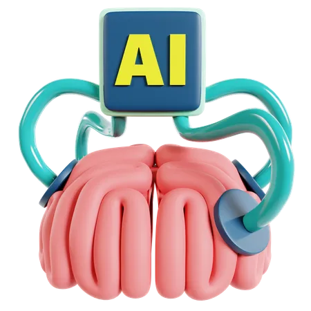 Ai Brain  3D Icon