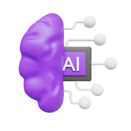 Ai Brain  3D Icon