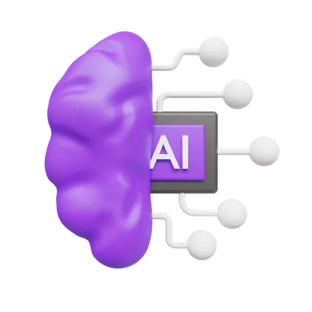 Ai Brain  3D Icon