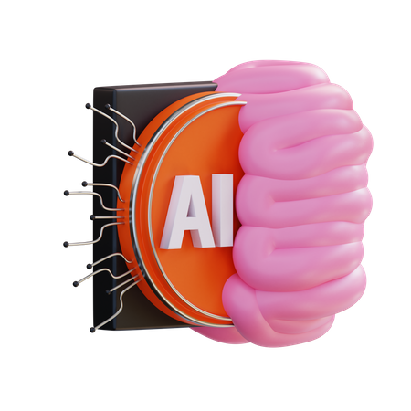 Ai Brain  3D Icon