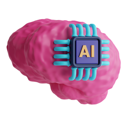 Ai Brain  3D Icon