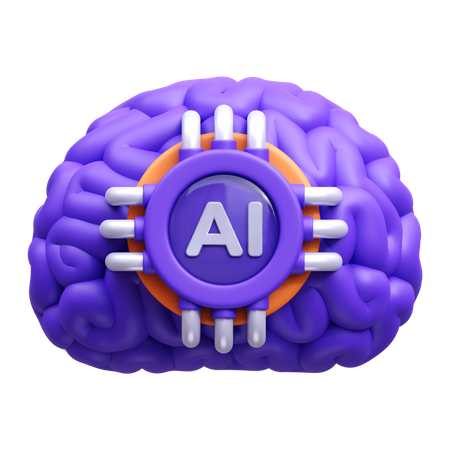 Ai Brain  3D Icon