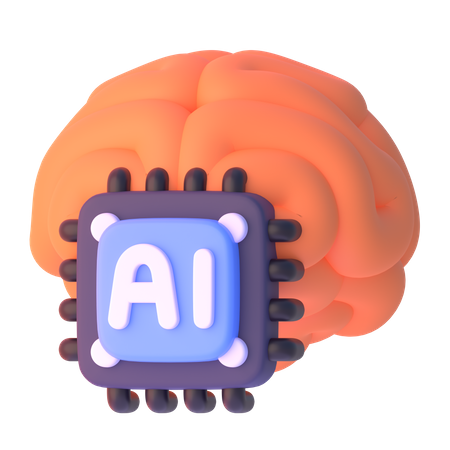 Ai Brain  3D Icon