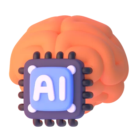 Ai Brain  3D Icon