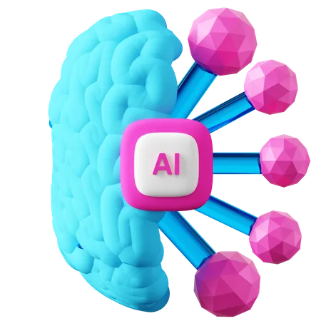 Ai Brain  3D Icon