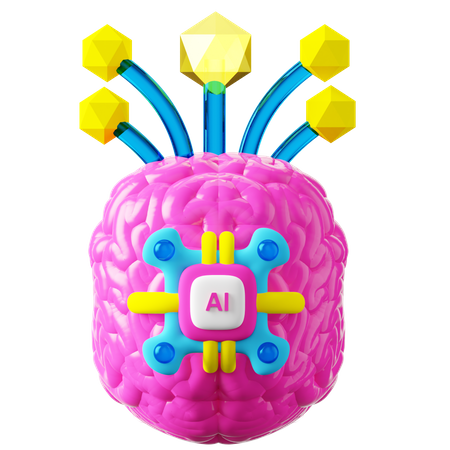 Ai Brain  3D Icon