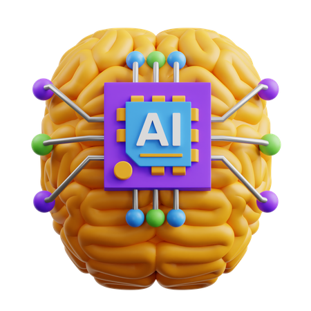 Ai Brain  3D Icon