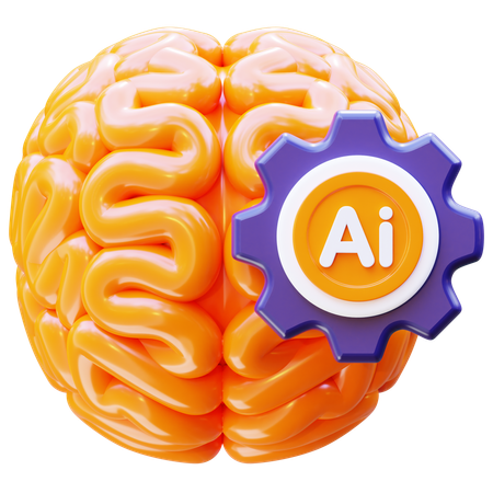 Ai Brain  3D Icon