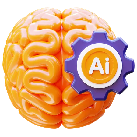 Ai Brain  3D Icon