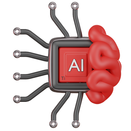 Ai Brain  3D Icon