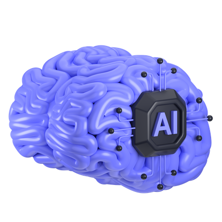 Ai Brain  3D Icon