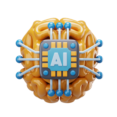 Ai Brain  3D Icon