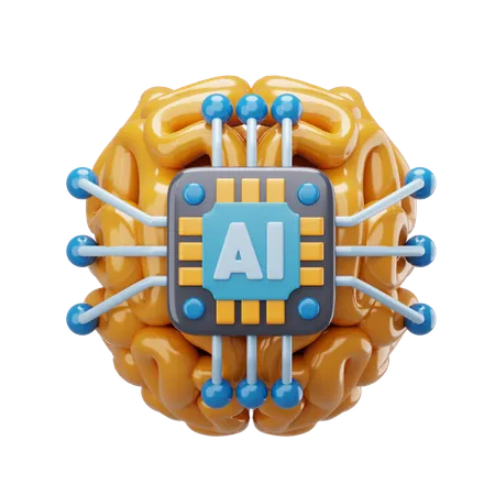 Ai Brain  3D Icon