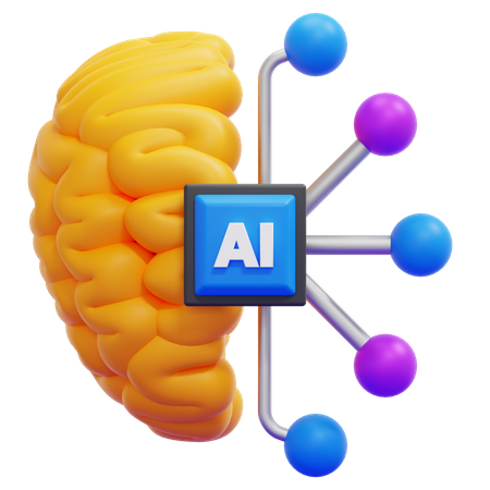 Ai Brain  3D Icon