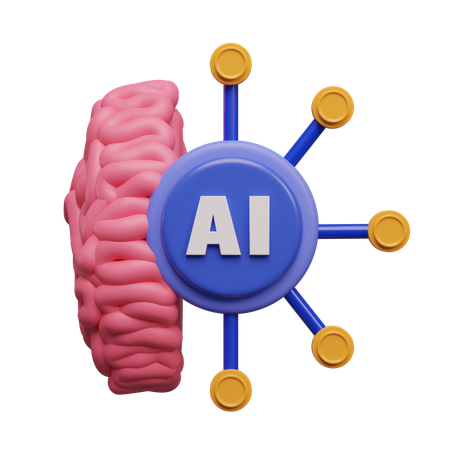 Ai Brain  3D Icon