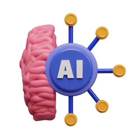 Ai Brain  3D Icon