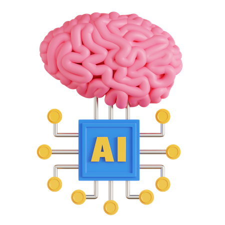 Ai Brain  3D Icon