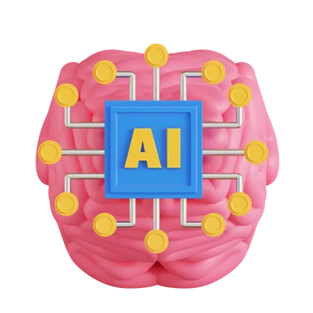 Ai Brain  3D Icon