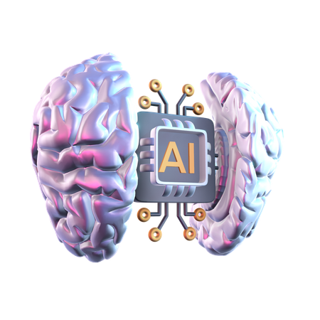 Ai Brain  3D Icon