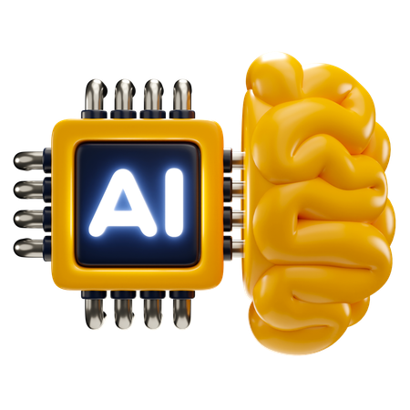 Ai Brain  3D Icon