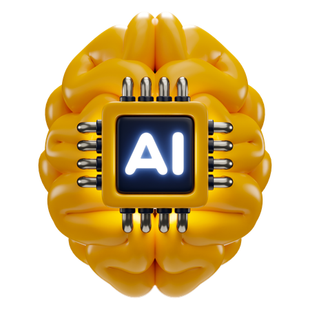 Ai Brain  3D Icon