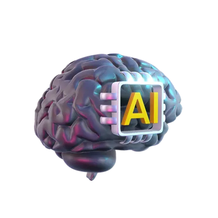 Ai Brain  3D Icon