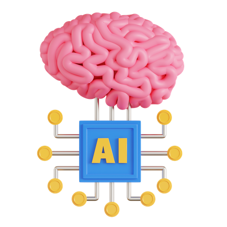 Ai Brain  3D Icon