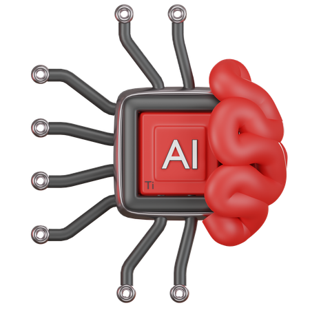 Ai Brain  3D Icon