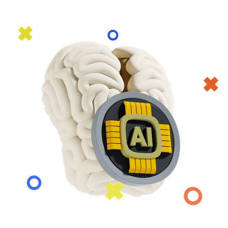 Ai Brain  3D Icon