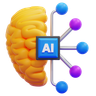 3d ai brain logo