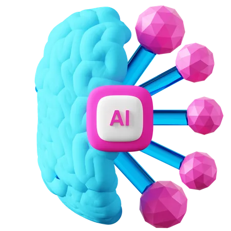 Ai-Gehirn  3D Icon