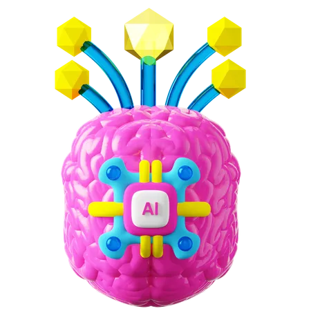 Ai-Gehirn  3D Icon