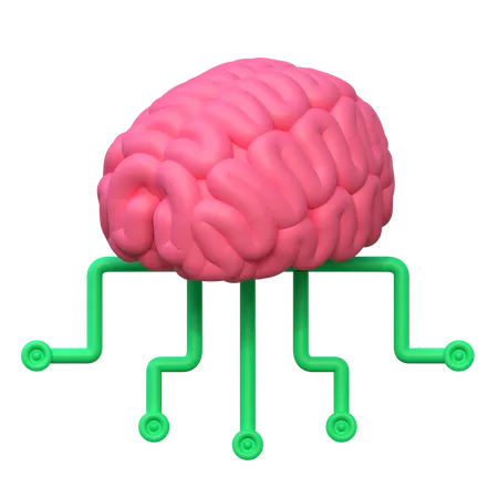 Digital Brain Artificial Inteligence Icon 3 D Illustration 3D Icon