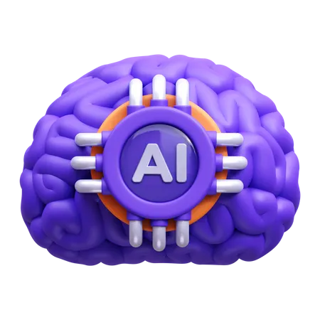 Ai Brain 3 D Illustration Icon 3D Icon