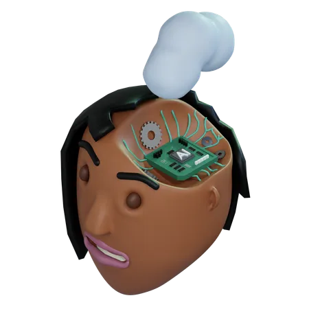 Ai Brain Chip  3D Icon