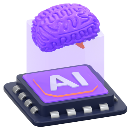 Ai brain chip  3D Icon