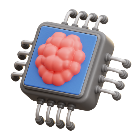 Ai Brain Chip  3D Icon
