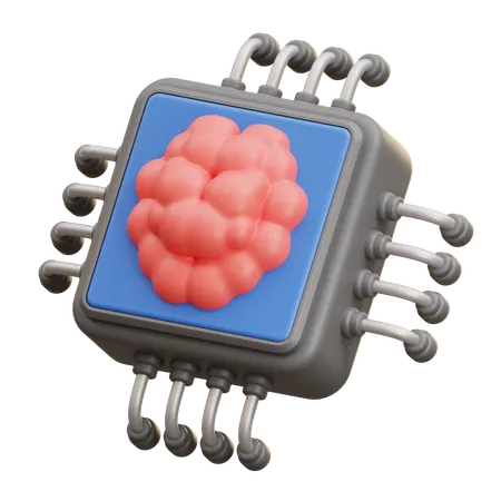 Ai Brain Chip  3D Icon