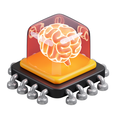 AI Brain Chip  3D Icon