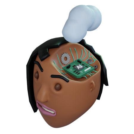 Ai Brain Chip  3D Icon