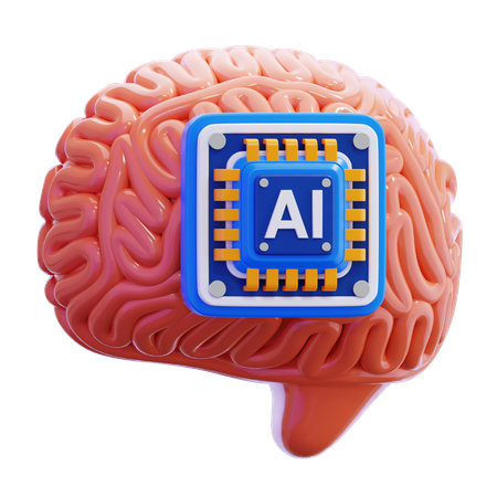 AI Brain Chip  3D Icon