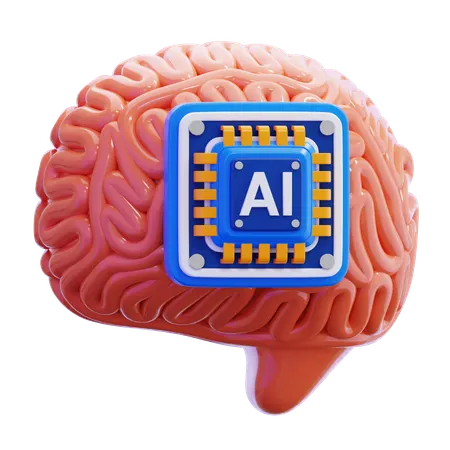 AI Brain Chip  3D Icon