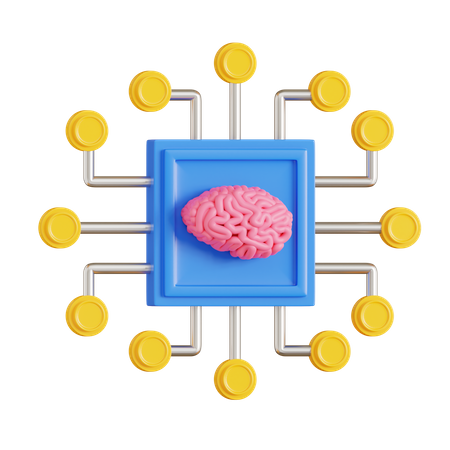 Ai Brain Chip  3D Icon