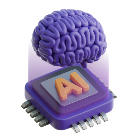 AI Brain Chip  3D Icon