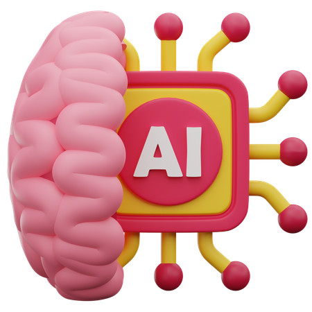 Ai Brain Chip  3D Icon