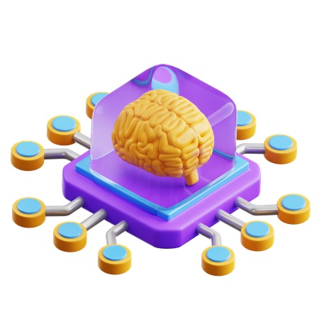 Einen Gehirnchip haben  3D Icon
