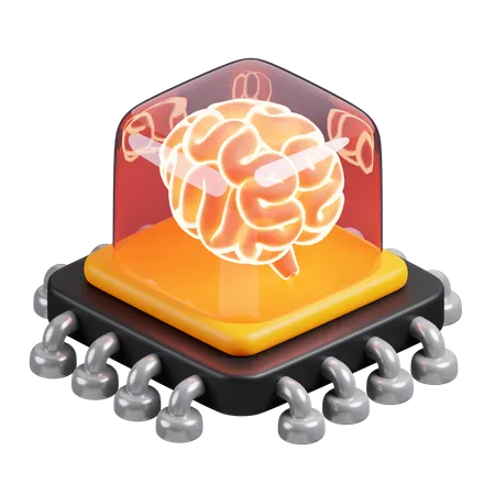 AI Brain Chip  3D Icon