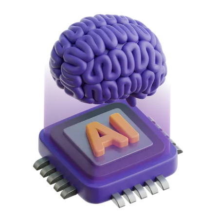 AI Brain Chip  3D Icon