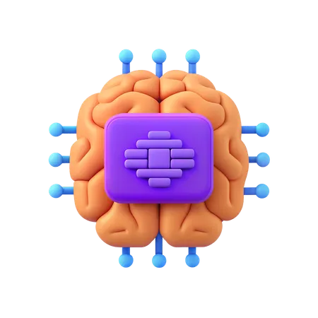 AI Brain Circuit  3D Icon