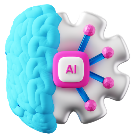 Ai Brain Configuration  3D Icon